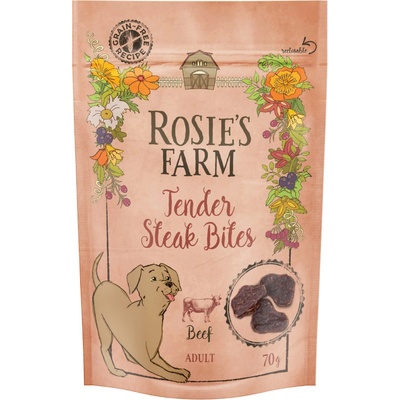Rosies Farm Snacks Adult Tender Steak Bites hovädzie 5 x 70 g