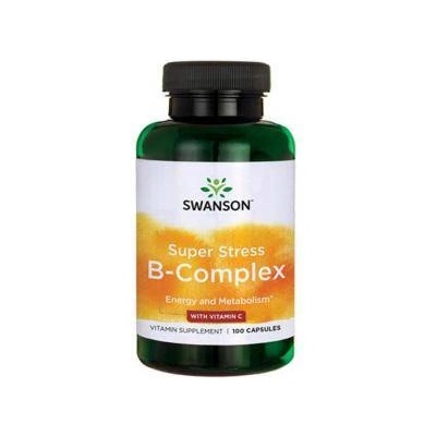 Swanson Витамин B комплекс + Vitamin C, Super Stress B-Complex with Vitamin C / 100 Caps, 4467