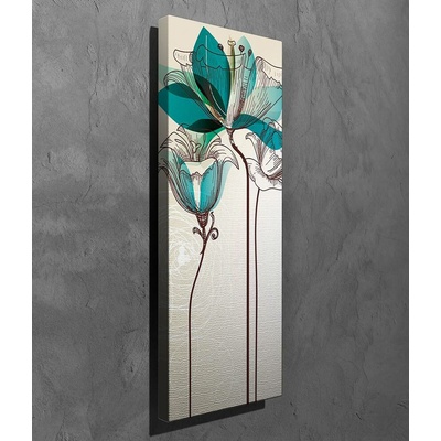 ASIR Obraz na plátně TYRKYSOVÉ KVĚTY 30 x 80 cm – Hledejceny.cz
