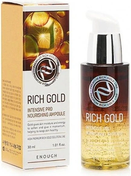 Enough Възстановяваща ампула за лице със златни йони Enough Rich Gold Intensive Pro Nourishing Ampoule