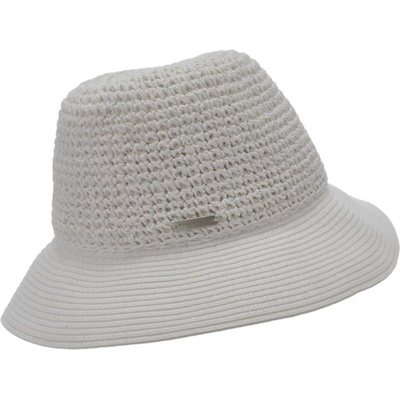 Seeberger dámský letní bílý klobouček cloche crochet z papírové slámy