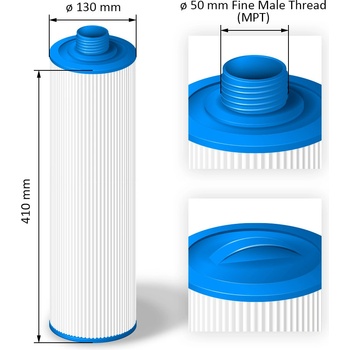Crystalline Pool Spa Filter Filtrační kartuše SC831