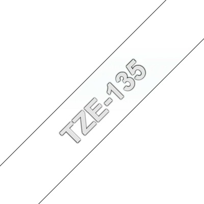 Tape, 12 mm x 8 m, BROTHER, "TZe-135" clear-white