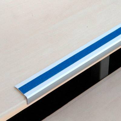 Protiskluzová schodová lišta, Aluminium m2, univerzální, modrá, š 610 mm, síla materiálu 3 mm
