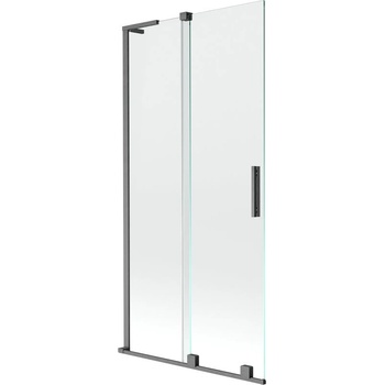 Mexen Velar L двукрила подвижна душ-преграда 90 x 150 см, прозрачна, четка гън сива - 896-090-003-01-66 (896-090-003-01-66)
