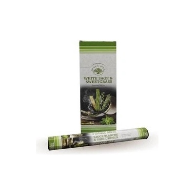 Green Tree Indické vonné tyčinky Bílá Šalvěj Sladká Tráva 15 g