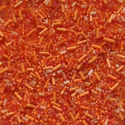 PRECIOSA směs rokajlových korálků - oranžový, 50 g