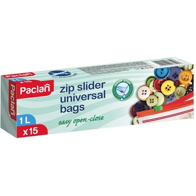 Paclan 15 бр х 1 л пликове с цип затваряне Paclan