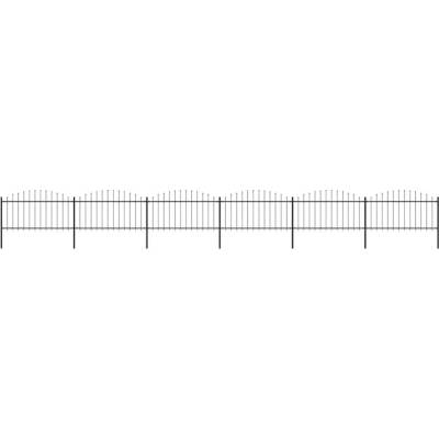vidaXL Zahradní plot s hroty ocel (1,25–1,5) x 10,2 m černý