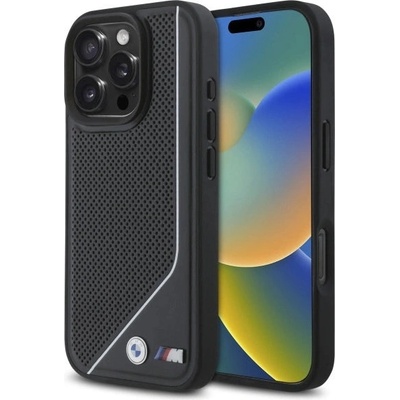 BMW M Perforated Twisted Line MagSafe калъф за iPhone 16 Pro - черен (3666339323981)
