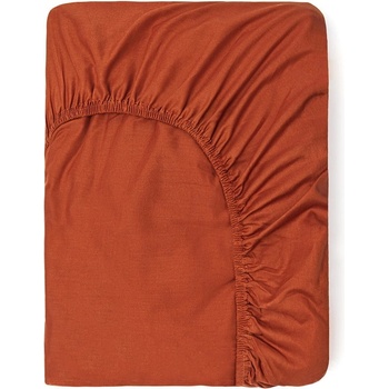 Good Morning Тъмнооранжев памучен ластичен чаршаф , 180 x 200 cm - Good Morning (0270.87.46)