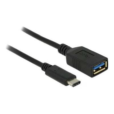 Delock 65634 USB A zásuvka,USB C vidlice 0,15m černý