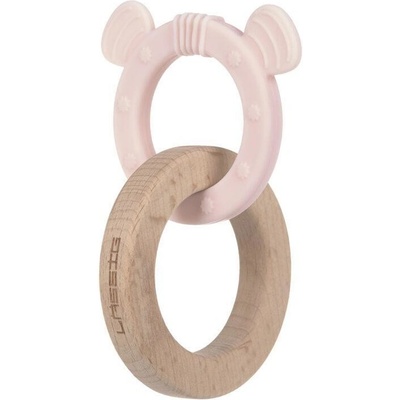 Lässig Babies Teether Ring 2in1 Wood/Silikone Little Chums mouse