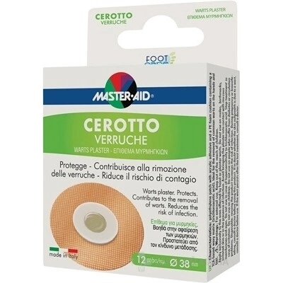 MASTER AID FOOT Care náplasti na bradavice okrúhle priemer 38 mm 12 ks