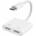Audio Logic Адаптер Audio Logic, от USB-C(м) към 2xUSB-C(ж), aктивен, бял (Di61594)