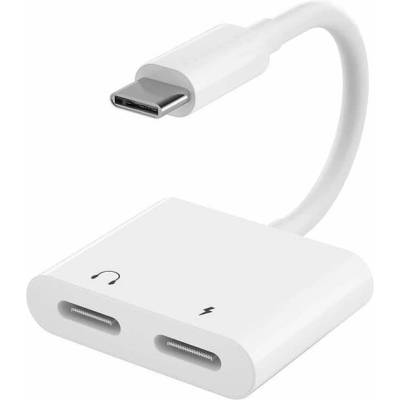 Audio Logic Адаптер Audio Logic, от USB-C(м) към 2xUSB-C(ж), aктивен, бял (Di61594)