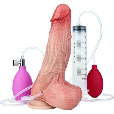 Faak Dildo nafukovací stříkací 20,5 x 4 - 8 cm – Zboží Dáma