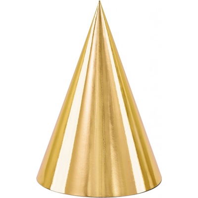 PartyDeco Párty kloboučky zlaté 6ks