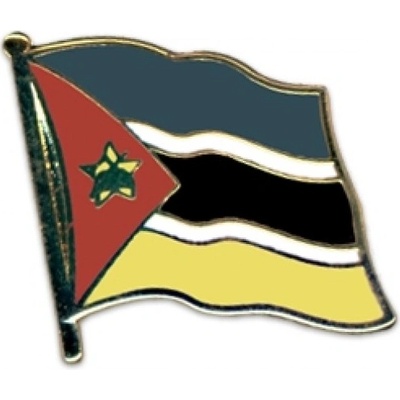 Odznak (pins) 20mm vlajka Mozambik - farebný