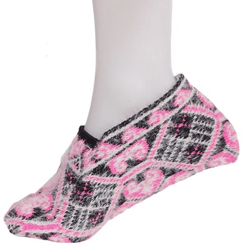 Image 1 of Домашни плетени терлици в розово, бяло и черно