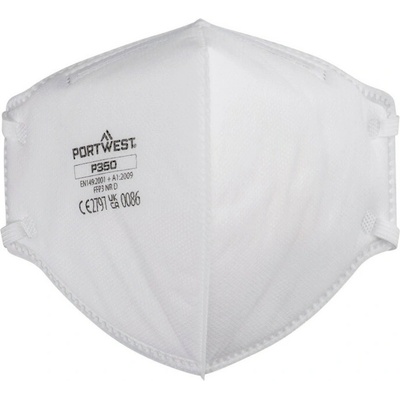 Portwest respirátor Dolomit P350 FFP3, skládací, plochý, bez ventilku POR-P350WHR Bílá