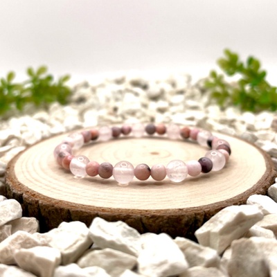 Certom Minerální náramek růženín a zebra jaspis | Láska a stabilita 0175