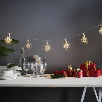 EGLO 411112 - LED Коледен гирлянд ORNAMENT 10xLED/3xAA 2, 4м топла бяла светлина (EG411112)