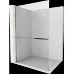 Mexen Kioto+ L душ преграда със стелаж Walk-in 75 x 200 см, прозрачна, златна - 800-075-123-50-00 (800-075-123-50-00)
