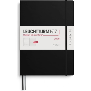 Leuchtturm1917 372640 Weekly Calendar & Notebook Master 2026, Black, English (372640)