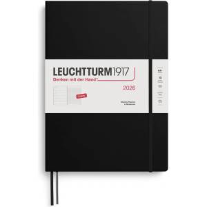 Leuchtturm1917 372640 Weekly Calendar & Notebook Master (A4+) 2026, Black, English (372640)
