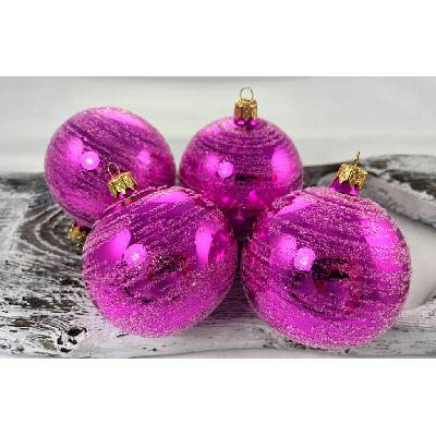 Okrasa Čadca Vianočné gule 22/4471/8/4ks - magenta