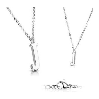 Šperky4U Ocelový řetízek s přívěškem iniciála OPD0096-J