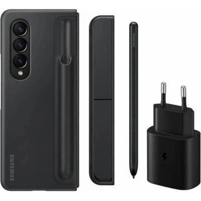 Samsung Standing Cover with S-Pen and 25W Travel Adapter EF-OF93KKBE - комплект оригинален хибриден кейс с включена писалка и захранване за Samsung Galaxy Z Fold4 (черен)