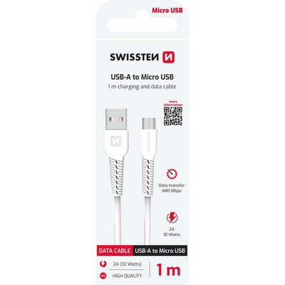 Swissten 71505521 micro USB, 1m, bílý