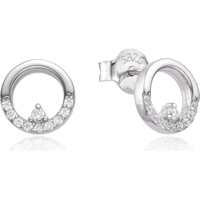 Jan Kos jewellery stříbrné náušnice s bílým kamenem MHT-3473