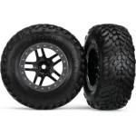 Traxxas колело 2.2/3.0", джанта SCT Split-Spoke черно-сатенено, гуми SCT (2)