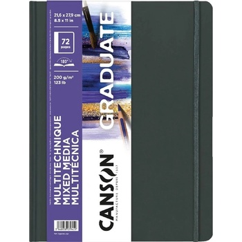 Canson Graduate Mixed Media 21, 6x27, 9 cm, вертикална, 200 g/m2, залепена бяла хартия за рисуване C31200L032 (C31200L032)
