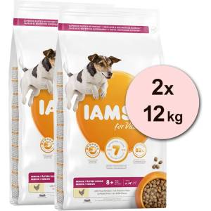 Iams Куче Сенйор Малък Среден, Пиле 2 x 12 кг