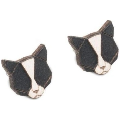 BeWooden dámské dřevěné náušnice Black Cat EW8