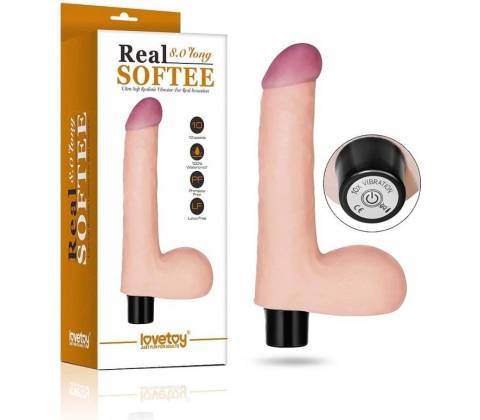 LoveToy REAL SOFTEE Vibrating Dildo 8"