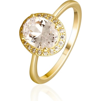 JVD stříbrný pozalcený prsten se zirkony SVLR0624SH2GO