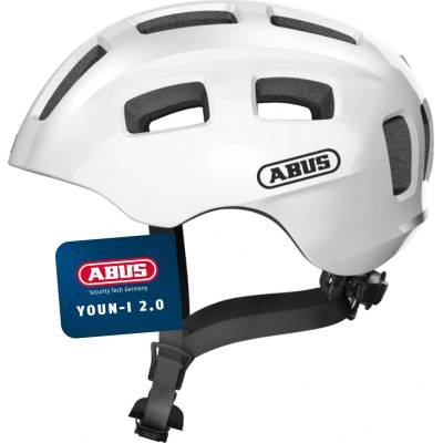 ABUS Youn-I 2.0 bicycle helmet - with light for children, teenagers and young adults - for girls and boys - white, size S - 40152