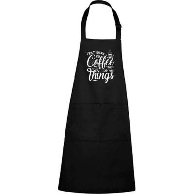 Dobrý Triko Zástěra s potiskem Coffee Černá