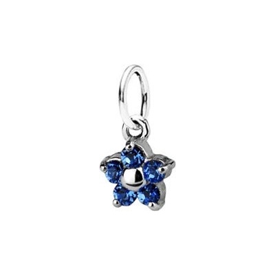 Šperky4U Dětský stříbrný přívěsek kytička Crystals from Swarovski Light Sapphire CS3500 LSF