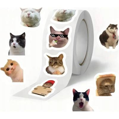 500 hárkov sada emoji mačička rolka nálepky