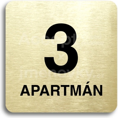 ACCEPT Piktogram 3 apartmán - zlatá tabulka - černý tisk bez rámečku