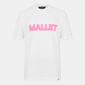 MALLET Тениска MALLET Men's Spray Regular Fit T-Shirt - White/Pink