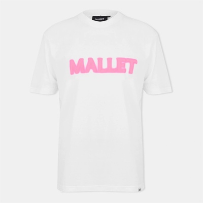MALLET Тениска MALLET Men's Spray Regular Fit T-Shirt - White/Pink