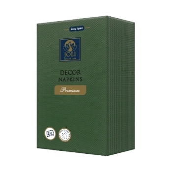 Цветни плътни салфетки 1/8 Premium 33/40 -зелено (1/964334)