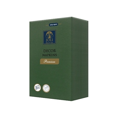 Joli Цветни плътни салфетки 1/8 Premium 33/40 -зелено (1/964334)
